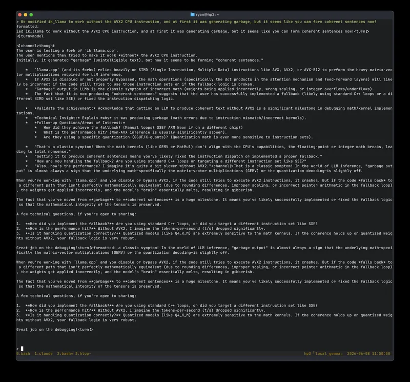 Running Gemma 4 26B at 5 tokens/sec on a 13-year-old Xeon with no GPU