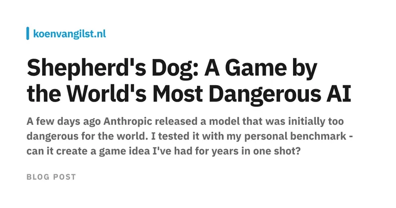 Shepherd's Dog: A Game by the World's Most Dangerous AI