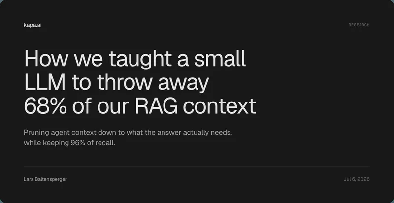 How we taught a small LLM to throw away 68% of our RAG context - kapa.ai - Instant AI answers to technical questions