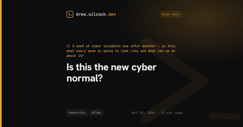 Is this the new cyber normal? | Drew's Dev Blog