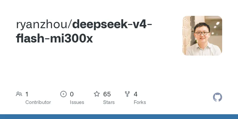 GitHub - ryanzhou/deepseek-v4-flash-mi300x