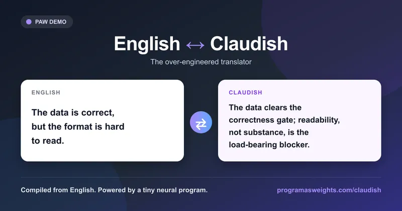 English â Claudish â the over-engineered translator