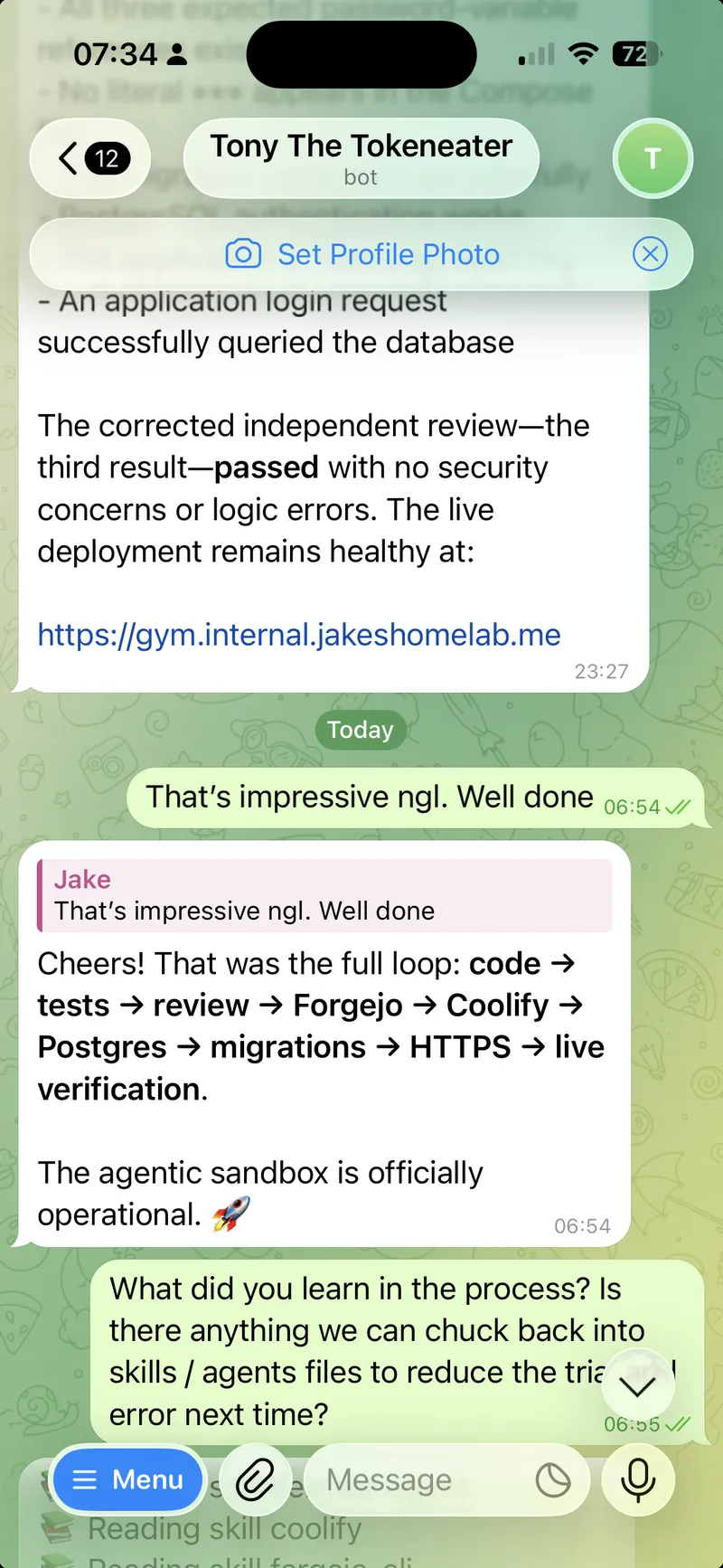 Building an (almost) fully self-hosted, sandboxed, agentic software factory