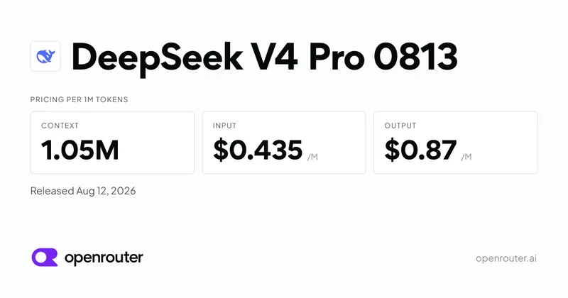 DeepSeek V4 Pro 0813 - API Pricing & Benchmarks