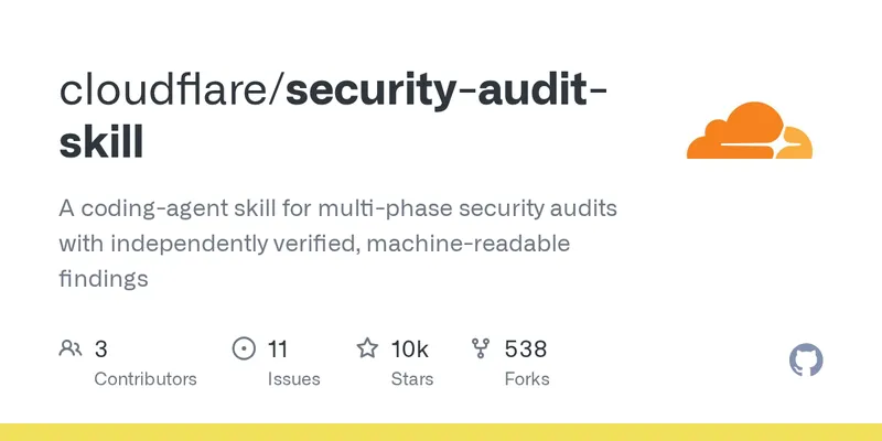 GitHub - cloudflare/security-audit-skill: A coding-agent skill for multi-phase security audits with independently verified, machine-readable findings