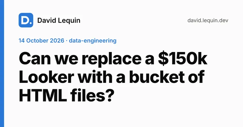 Can we replace a $150k Looker with a bucket of HTML files?