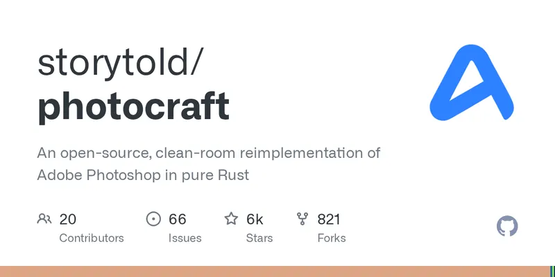 GitHub - storytold/photocraft: An open-source, clean-room reimplementation of Adobe Photoshop in pure Rust