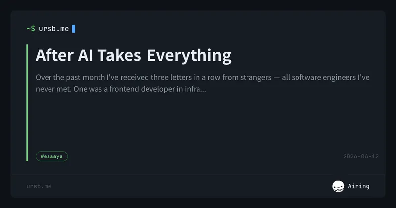 After AI Takes Everything | Airing